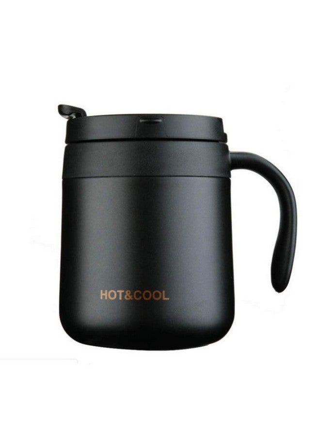 Leeonz® 350ML Coffee Mug with Handle, Vacuum Insulated Camping Mug with Lid, Double Wall Stainless Steel Travel Tumbler Cup, Coffee Thermos Outdoor (Black) - Image 1