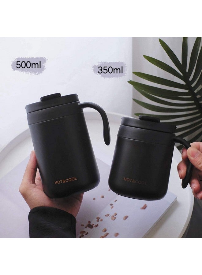 Leeonz® 350ML Coffee Mug with Handle, Vacuum Insulated Camping Mug with Lid, Double Wall Stainless Steel Travel Tumbler Cup, Coffee Thermos Outdoor (Black) - Image 5