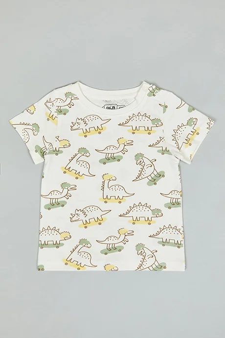 أر أند بي 2 Pack Printed T-Shirts with Short Sleeves