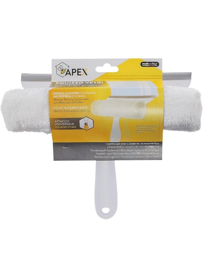 Apex Window Cleaner Wiper With Microfiber 25 Cm, White/Black, 20655, 25 X 27 X 7 - Image 3