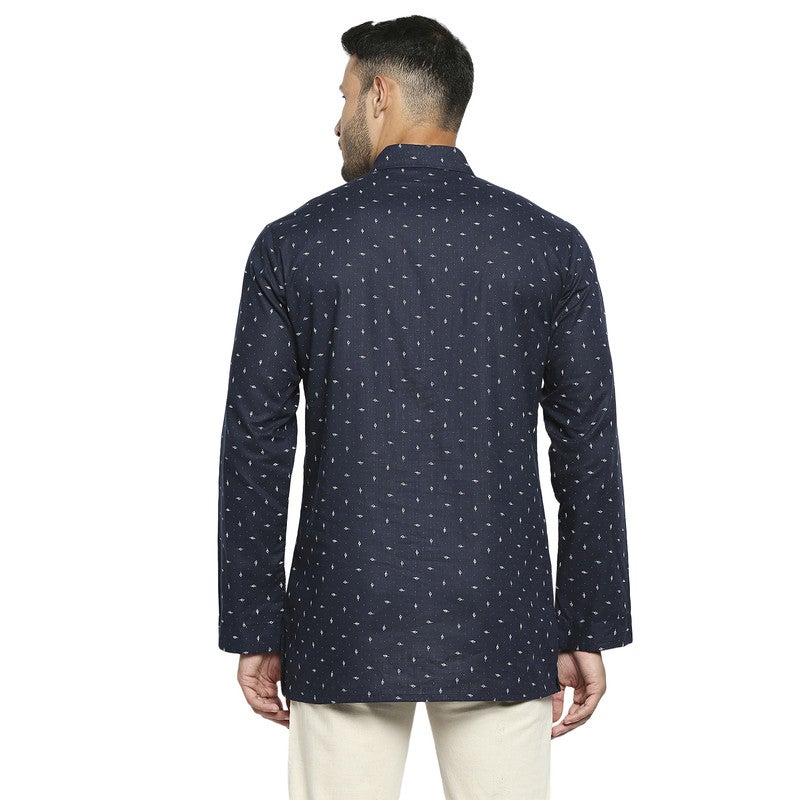 ARCHATTIRE Men’s Navy Blue Cotton Kurta for Men - Image 4