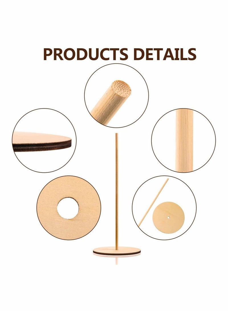 Captaintech Wood Donut Stands,5 Pieces Detachable Donut Holder Reusable Donut Display Stand for Wedding Birthday Party Supplies (Round Style) - Image 5