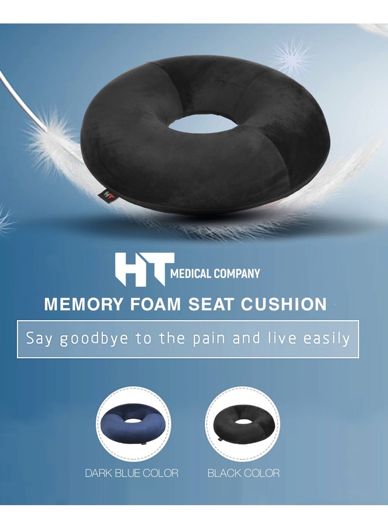 اتش تي مقعد من الميموري فوم لتخفيف آلم البواسير وما بعد العمليات الجراحية, مقعد مناسب للسيارة او الطائرة او المكتب ’ لون أسود - Image 3