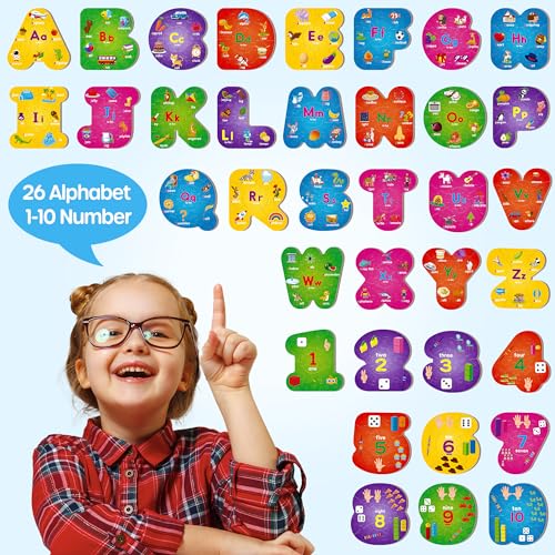 SYNARRY Number and Alphabet Puzzles for Kids Ages 35 ABC Learning for Toddlers Ages 3 Preschool Activities Letter Puzzles Montessori Educational Toys Gifts for 4 5 6 7 8 Year Old Boys Girls - Image 5
