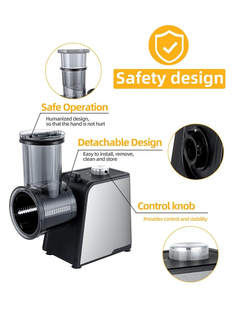 ايتي لايف قطاعة خضراوات كهربائية 5 في 1، مبشرة كهربائية 300 واط، صانعة سلطة، تحكم سهل بزر واحد، مبشرة كهربائية للخضراوات والجبن والمكسرات، مناسبة للمطبخ المنزلي - Image 4