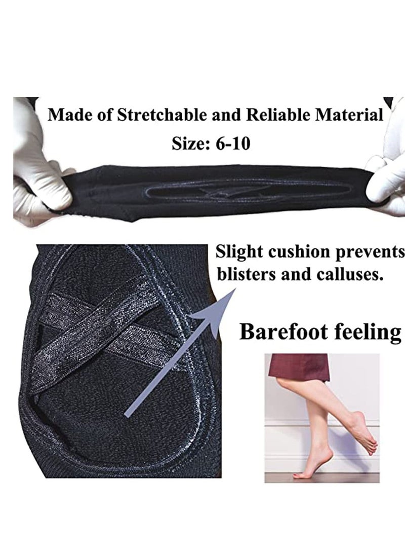 Generic Non Slip Anti Skid Sticky Silicone Grips Cotton Socks for Yoga Pilates Gym Pure Ballet Dance Barefoot Workout Ankle Multiuse Socks Black 2 Pairs  - Image 5