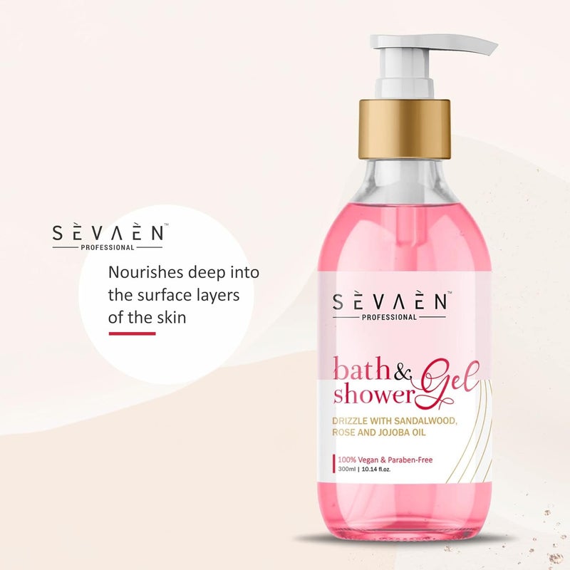 SEVAEN Bath  Shower gel Drizzle With SandalwoodRose and Jojoba Oil pack of 2 - Image 3