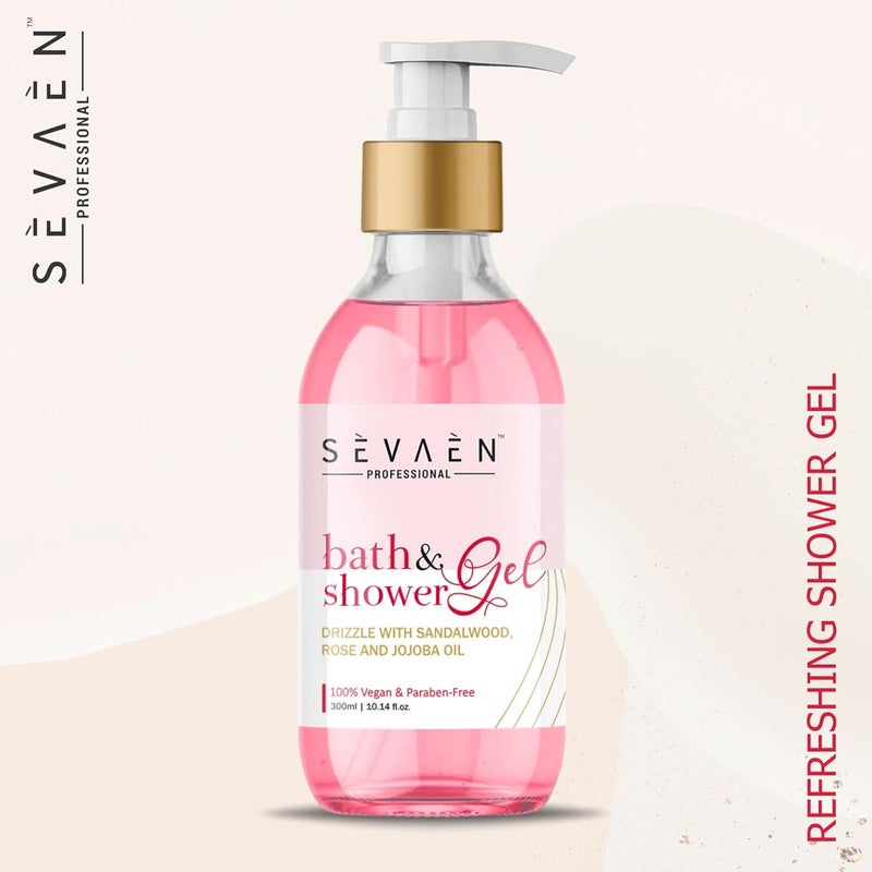 SEVAEN Bath  Shower gel Drizzle With SandalwoodRose and Jojoba Oil pack of 2 - Image 5