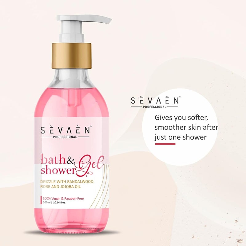 SEVAEN Bath  Shower gel Drizzle With SandalwoodRose and Jojoba Oil pack of 2 - Image 4