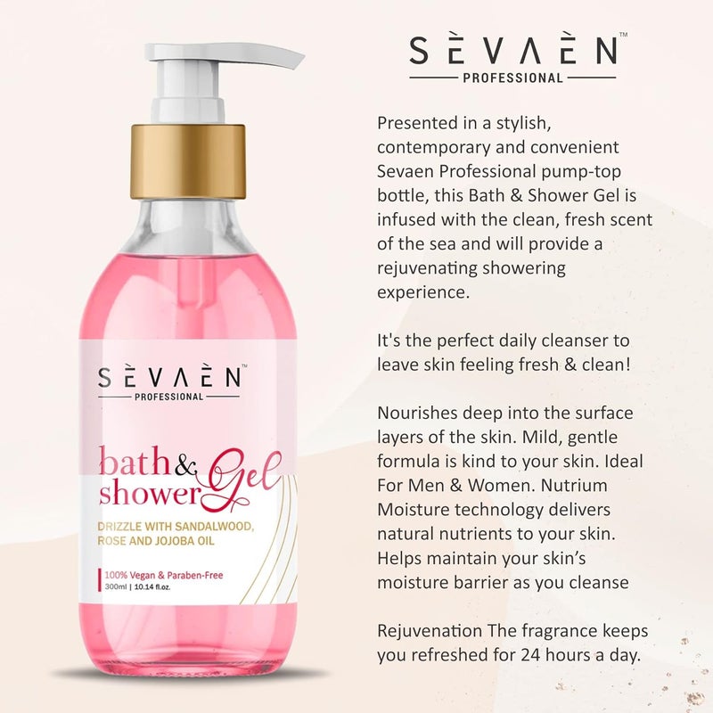 SEVAEN Bath  Shower gel Drizzle With SandalwoodRose and Jojoba Oil pack of 2 - Image 2