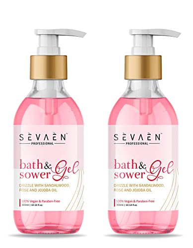 SEVAEN Bath  Shower gel Drizzle With SandalwoodRose and Jojoba Oil pack of 2 - Image 1