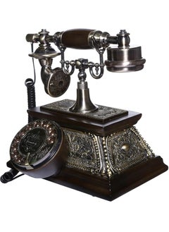 Generic Retro Wooden Telephone Vintage Crafted Landline Phone with Classic Rotary Dial, Elegant Wood Finish, Antique Reproduction for Home and Office Decor, Functional and Stylish Collectible  - Image 1