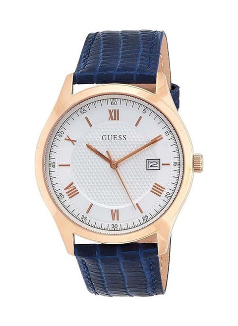 Men's Analog Round Shape Leather Wrist Watch - 42 Mm