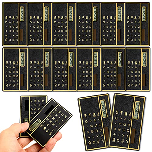 Weewooday 12 Pieces 8 Digits Thin Pocket Calculator Portable Slim Credit Card Design Solar Power Mini Calculator for Home Office - Image 1