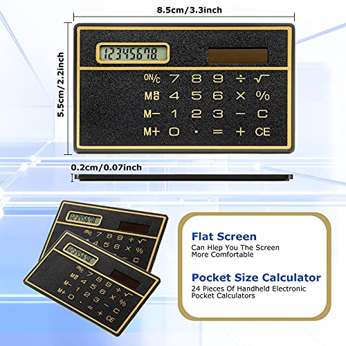 Weewooday 12 Pieces 8 Digits Thin Pocket Calculator Portable Slim Credit Card Design Solar Power Mini Calculator for Home Office - Image 2