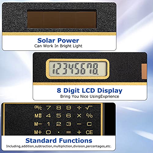 Weewooday 12 Pieces 8 Digits Thin Pocket Calculator Portable Slim Credit Card Design Solar Power Mini Calculator for Home Office - Image 3
