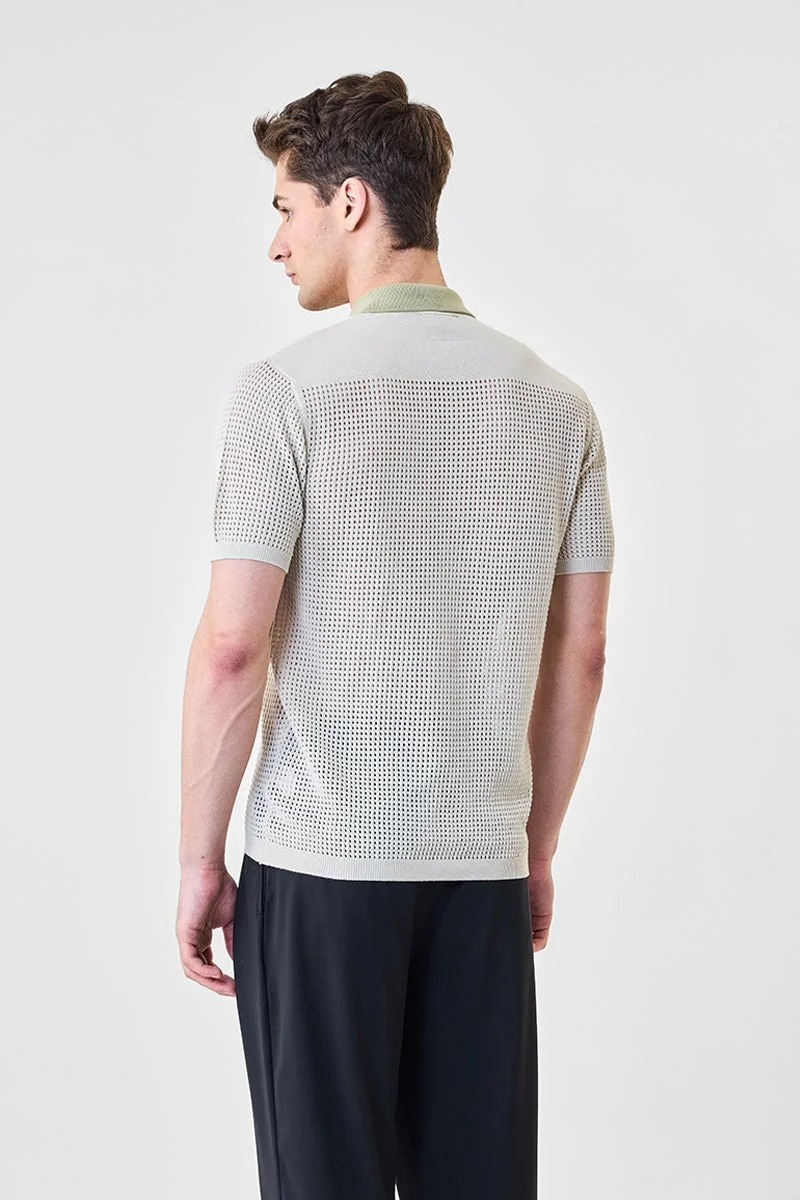 SNITCH Luxe Crochet Polo Shirt