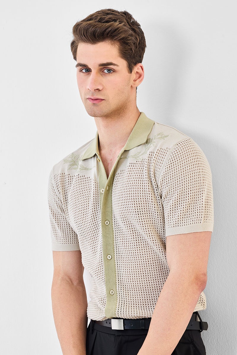 SNITCH Luxe Crochet Polo Shirt - Image 1