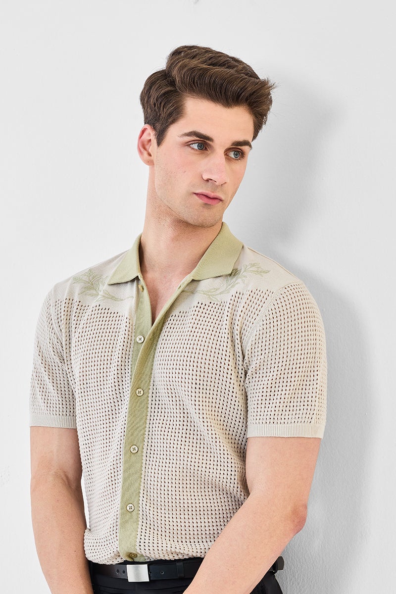 SNITCH Luxe Crochet Polo Shirt - Image 3
