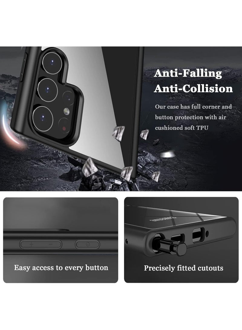 جراب خلفي ماجيك ماسك لموبايل سامسونج جالاكسي S25 الترا شفاف [لا يصفر] [حماية من السقوط من الدرجة العسكرية] جراب شفاف مضاد للصدمات - اسود (سامسونج S25 الترا) - Image 5