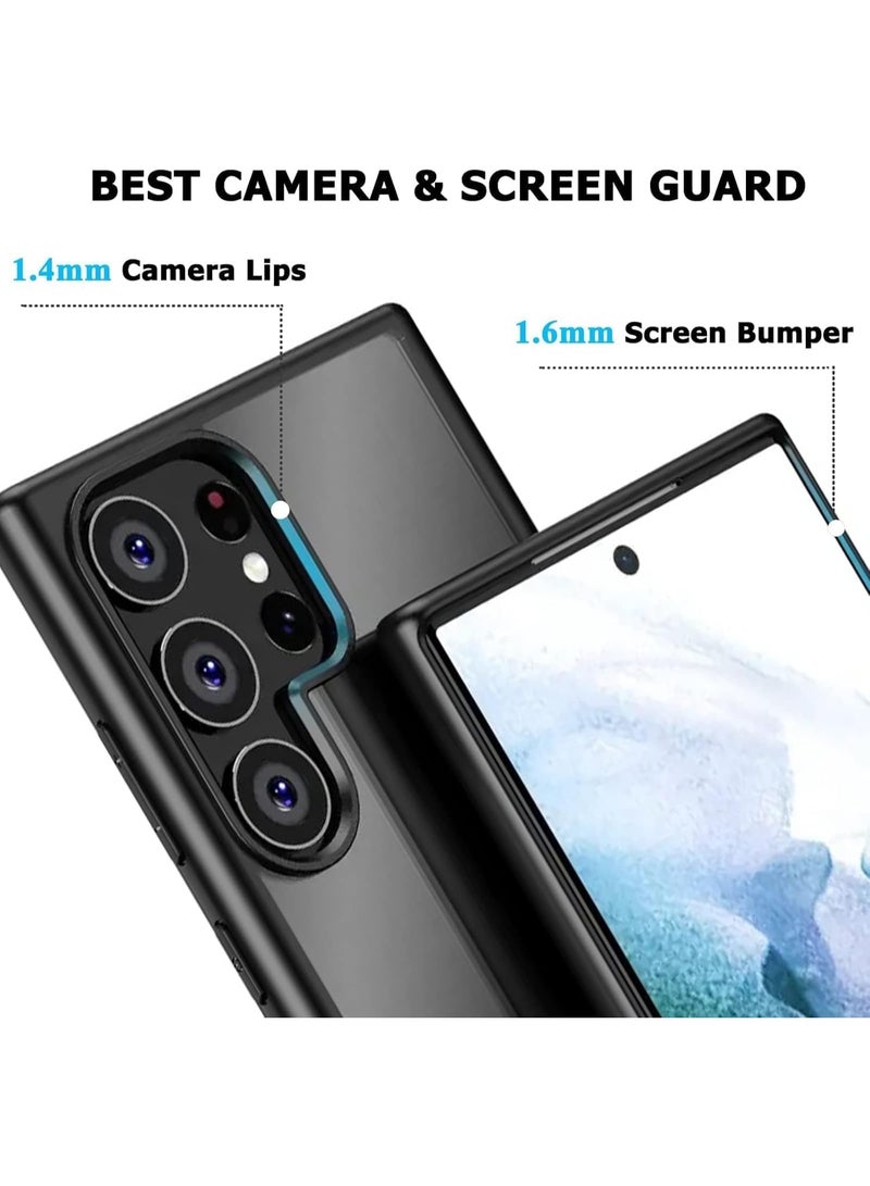 جراب خلفي ماجيك ماسك لموبايل سامسونج جالاكسي S25 الترا شفاف [لا يصفر] [حماية من السقوط من الدرجة العسكرية] جراب شفاف مضاد للصدمات - اسود (سامسونج S25 الترا) - Image 4