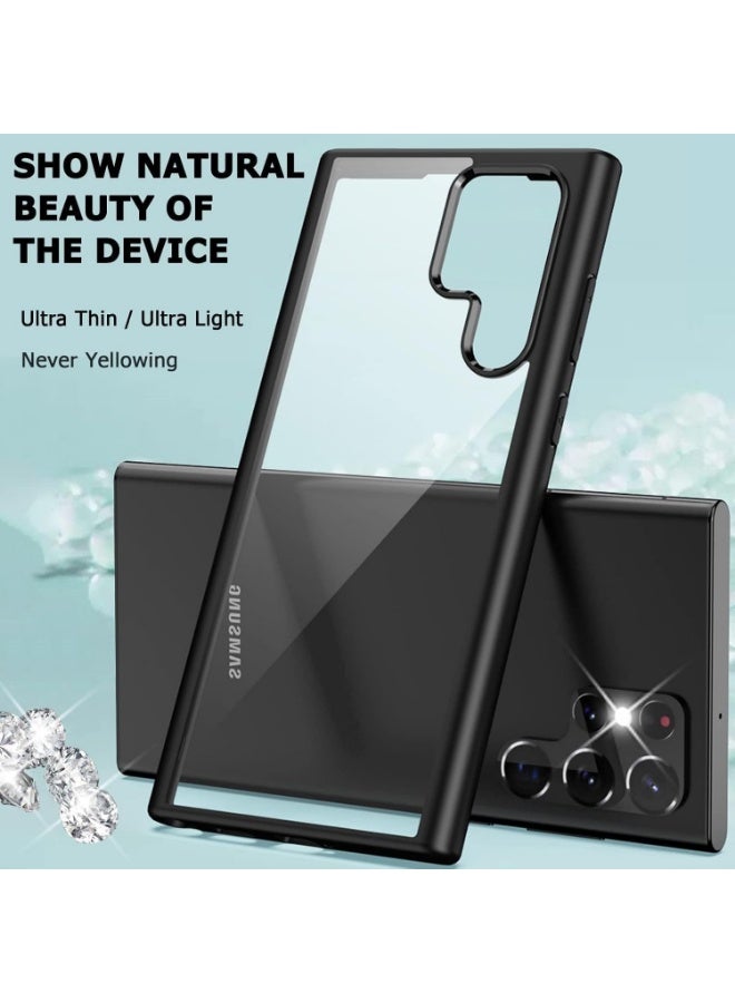 جراب خلفي ماجيك ماسك لموبايل سامسونج جالاكسي S25 الترا شفاف [لا يصفر] [حماية من السقوط من الدرجة العسكرية] جراب شفاف مضاد للصدمات - اسود (سامسونج S25 الترا) - Image 3