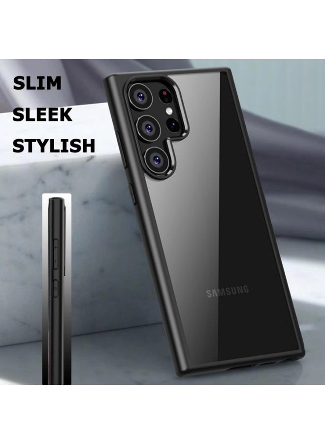 جراب خلفي ماجيك ماسك لموبايل سامسونج جالاكسي S25 الترا شفاف [لا يصفر] [حماية من السقوط من الدرجة العسكرية] جراب شفاف مضاد للصدمات - اسود (سامسونج S25 الترا) - Image 2