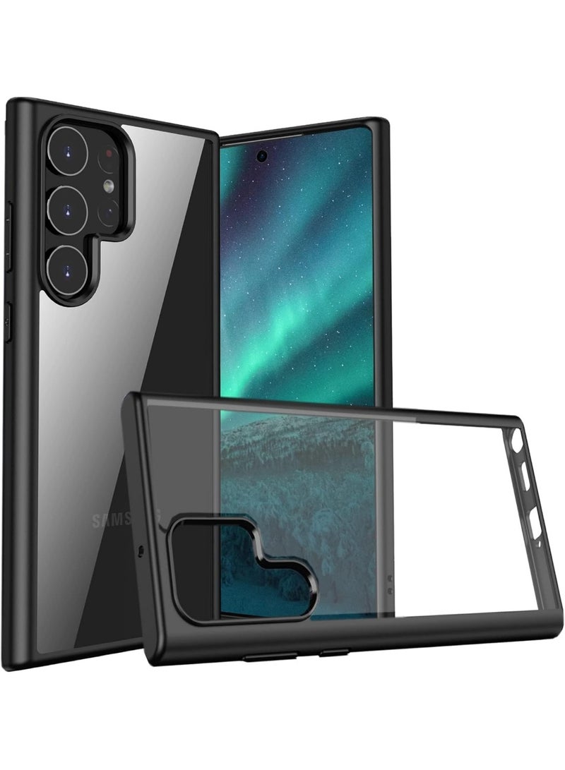 جراب خلفي ماجيك ماسك لموبايل سامسونج جالاكسي S25 الترا شفاف [لا يصفر] [حماية من السقوط من الدرجة العسكرية] جراب شفاف مضاد للصدمات - اسود (سامسونج S25 الترا) - Image 1