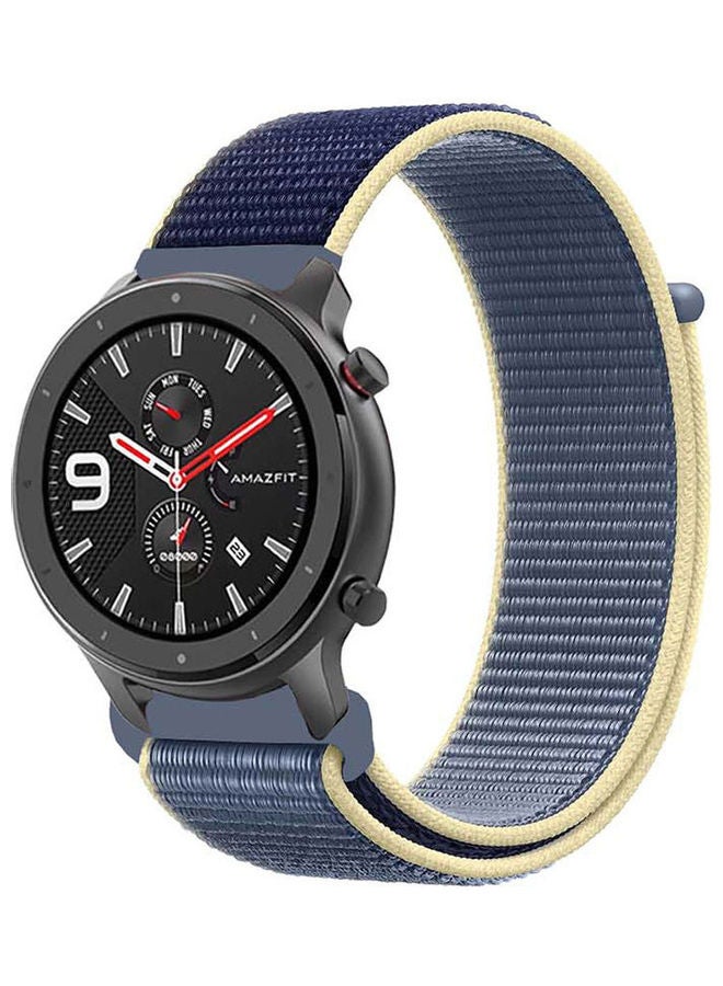 HuHa Nylon Loop Replacement Band For Amazfit GTR Blue/White - Image 1