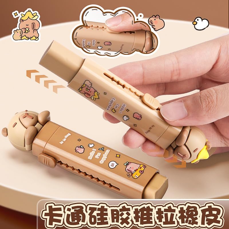 DEOXY 24 pcs Dark Pencil and Pack of 2 Happy Cappy Eraser for Kids,Stationary Set, Rubber Eraser for, Kawaii Erasers, Fancy Erasers for Birthday Return Gift (Pencil + Happy) - Image 2