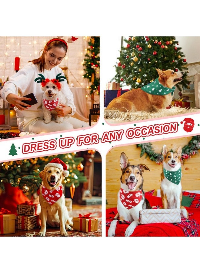 Vivifying Dog Christmas Bandana, 2 Pack Santa Claus and Christmas Tree Dog Scarves for Small Medium and Large Dogs, Holiday Dog Costume for Photo Prop, and Party Decor (Large, Red&Green) - Image 4