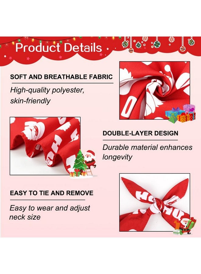 Vivifying Dog Christmas Bandana, 2 Pack Santa Claus and Christmas Tree Dog Scarves for Small Medium and Large Dogs, Holiday Dog Costume for Photo Prop, and Party Decor (Large, Red&Green) - Image 2