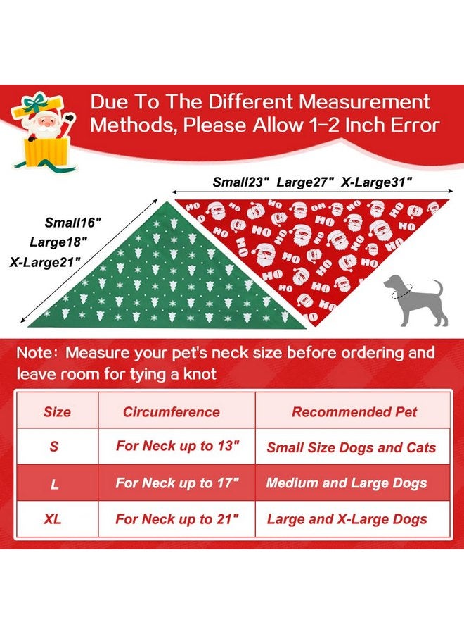 Vivifying Dog Christmas Bandana, 2 Pack Santa Claus and Christmas Tree Dog Scarves for Small Medium and Large Dogs, Holiday Dog Costume for Photo Prop, and Party Decor (Large, Red&Green) - Image 3