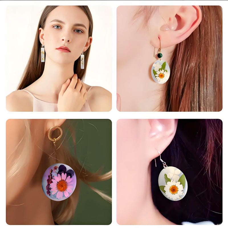 Loyohep Resin Earring Molds,Resin Jewelry Molds with 10 Packs Variety Shape Resin Molds Silicone,Earring Silicone Molds for resi n Pendant, Earrings,Keychains(Included 40Pcs earringhooks) DIY Gift - Image 4