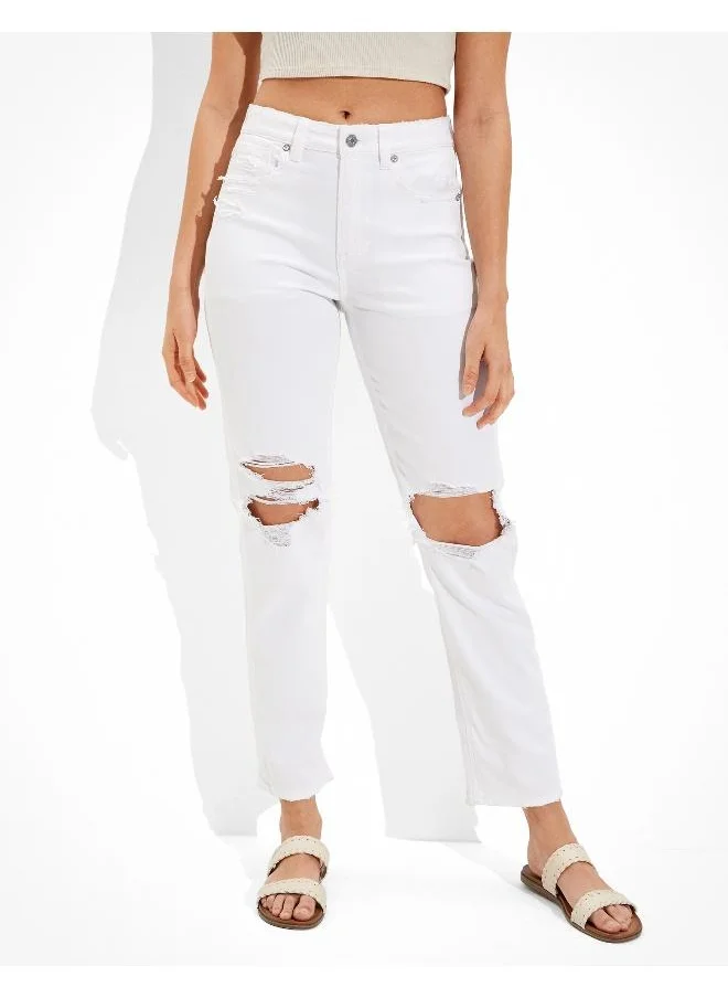 American Eagle AE Ripped Mom Straight Jean