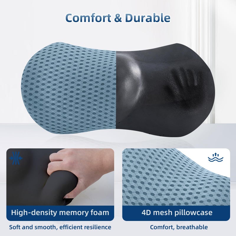 Memory Foam Lumbar Support Pillow for Office Chair, Car Seat, and Travel, Breathable Ergonomic Back Pillow with 4D Mesh Cover - Image 3