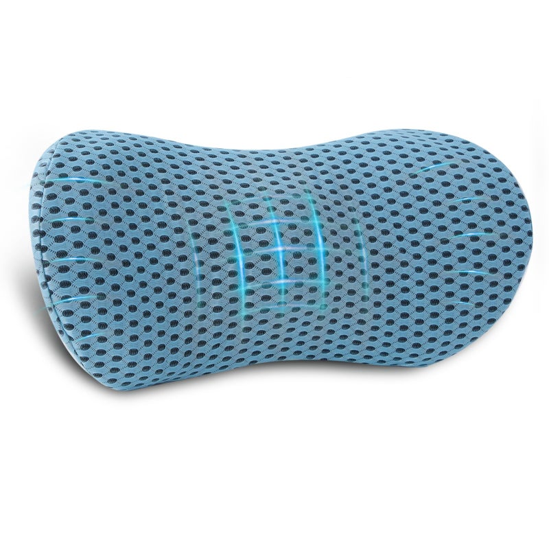 Memory Foam Lumbar Support Pillow for Office Chair, Car Seat, and Travel, Breathable Ergonomic Back Pillow with 4D Mesh Cover - Image 1