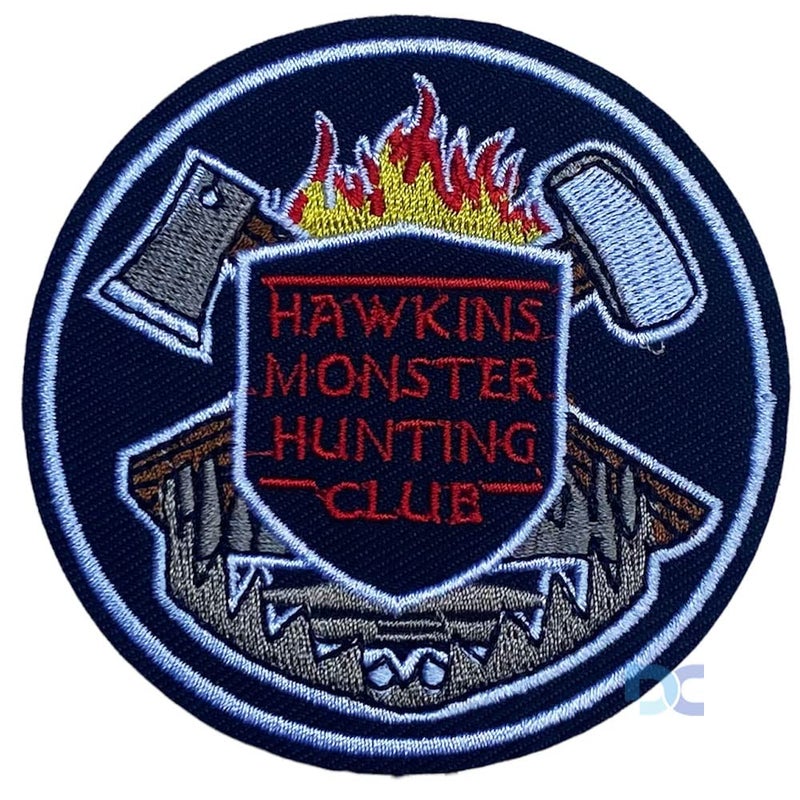 Daily Crafts Daily Crafts Styles 1pc Hunting Monsters Club Embroidered Patches Bright Vivid Colors Sew OnIron On Patch Applique for Clothes Dress Hat Jeans DIY Accessories Hawkins Monsters Hunting Club - Image 2