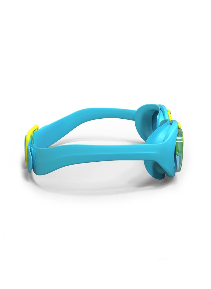 NABAIJI NABAIJI by DECATHLON, Kids Swimming Goggles UV Protection Anti Fogging Clear Lenses Xbase Blue Yellow  - Image 2