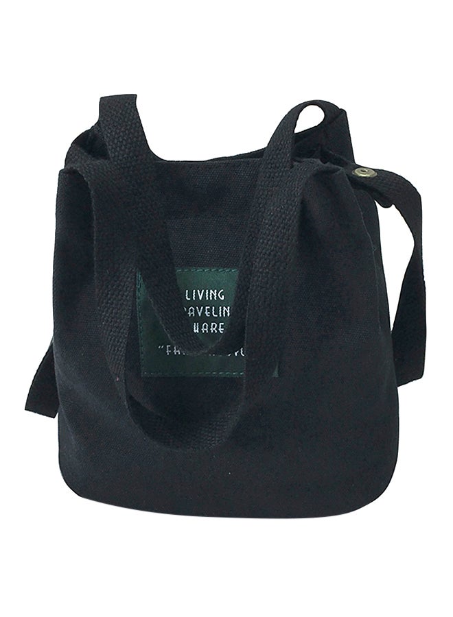 BAGGRA Stitched Detailed Shoulder Bag Black - Image 1