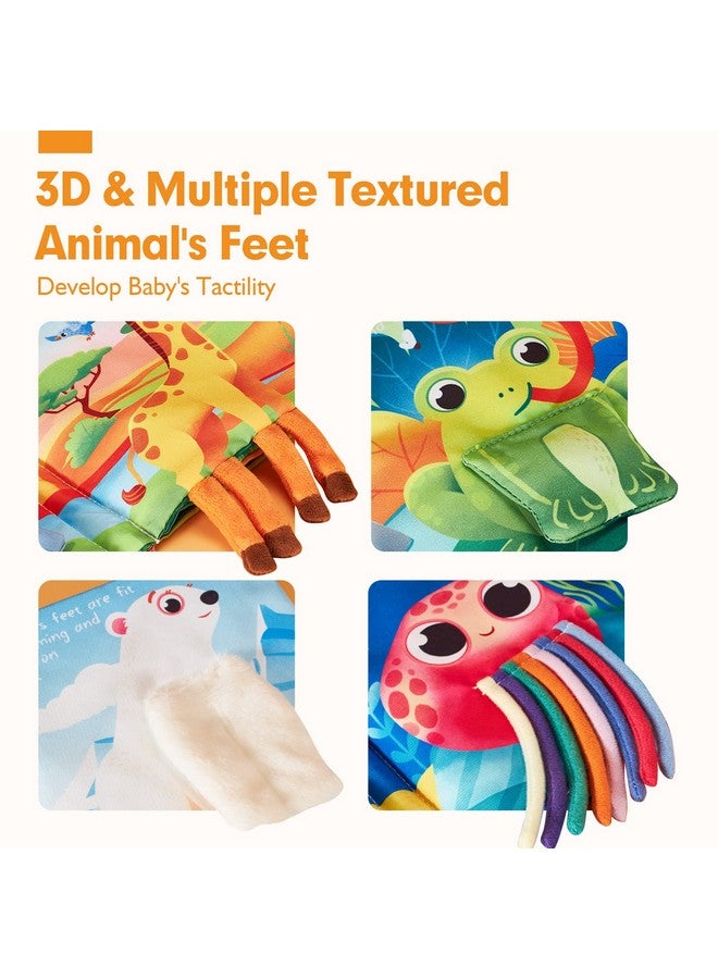 hahaland Baby Books 0-6 Months - 2 PCS Sensory Montessori Toys for Babies 0-6 Months with Crinkle Squeaky Sounds, Mirrors, Teethers - Soft Cloth Tummy Time Book Newborn Infant Toys - Image 3