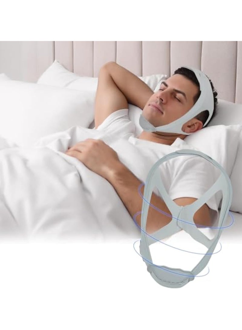 general Upgraded anti-snoring device, anti-snoring chin strap, adjustable and breathable chin strap, snoring solution for more comfortable and quiet sleep, and less snoring for men and women - Image 1