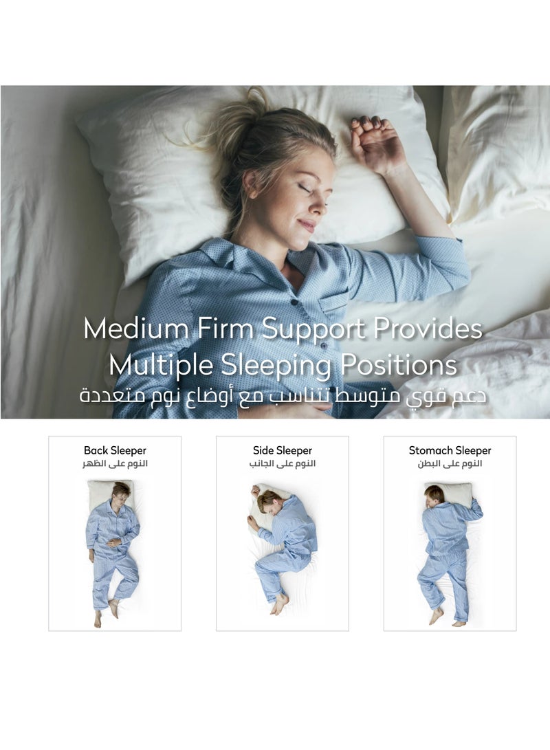 Bed Pillow 2-Pieces (1000Gm Each) King Size  50 X 75 Cm, Outer Microfiber Fabric, Medium Density, White