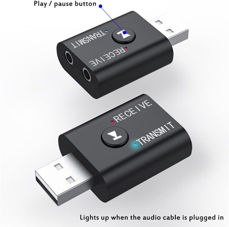 FANTIA Bluetooth 5.0 2 in1 Transmitter Receiver Converter Car Wireless Audio Adapter USB 3.5mm Aux for TV, Home Stereo, Car Stereo, Headphones, Speakers, PC - Image 4