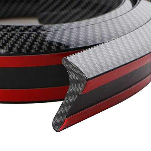 TuTuYa Universal Carbon Fiber Trunk Spoiler Lip Kit, 4.92ft/1.5m Universal Spoiler Car Rubber Strip Bar Spoiler Tailfin Tailfin Rear Wing Tailgate Hatchback for Most of Popular Cars - Image 2