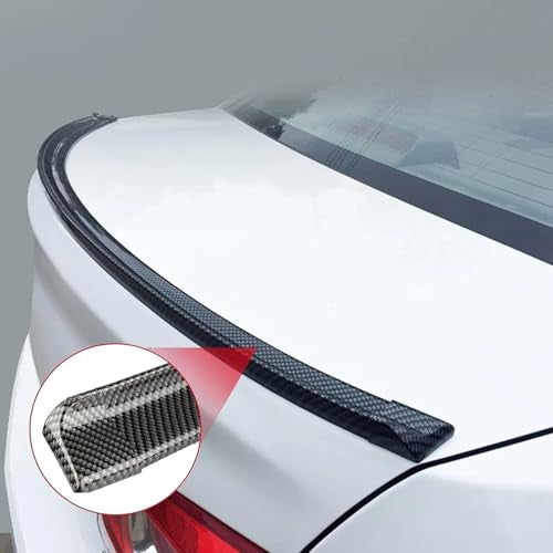 TuTuYa Universal Carbon Fiber Trunk Spoiler Lip Kit, 4.92ft/1.5m Universal Spoiler Car Rubber Strip Bar Spoiler Tailfin Tailfin Rear Wing Tailgate Hatchback for Most of Popular Cars - Image 5