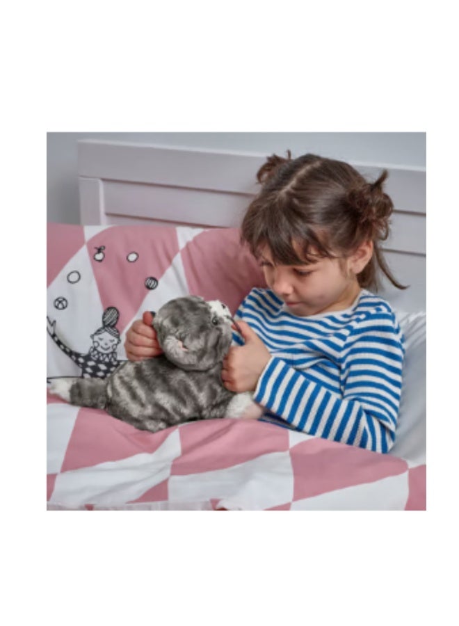 LILLEPLUTT Soft toy, cat grey/white - Image 3