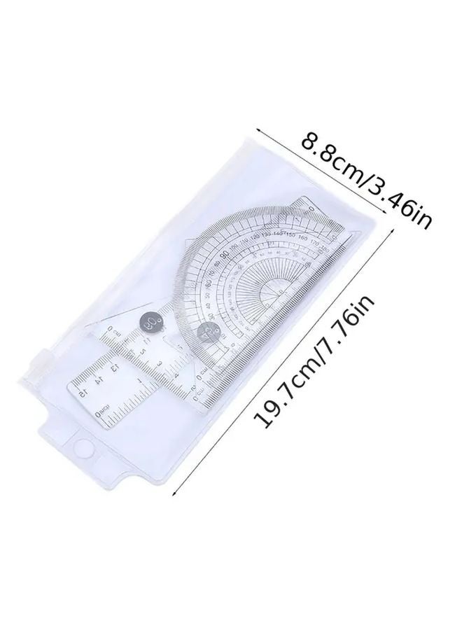 16pcs Transparent Geometry Ruler Set with Protractor Triangle Rulers Drafting Supplies - Image 3