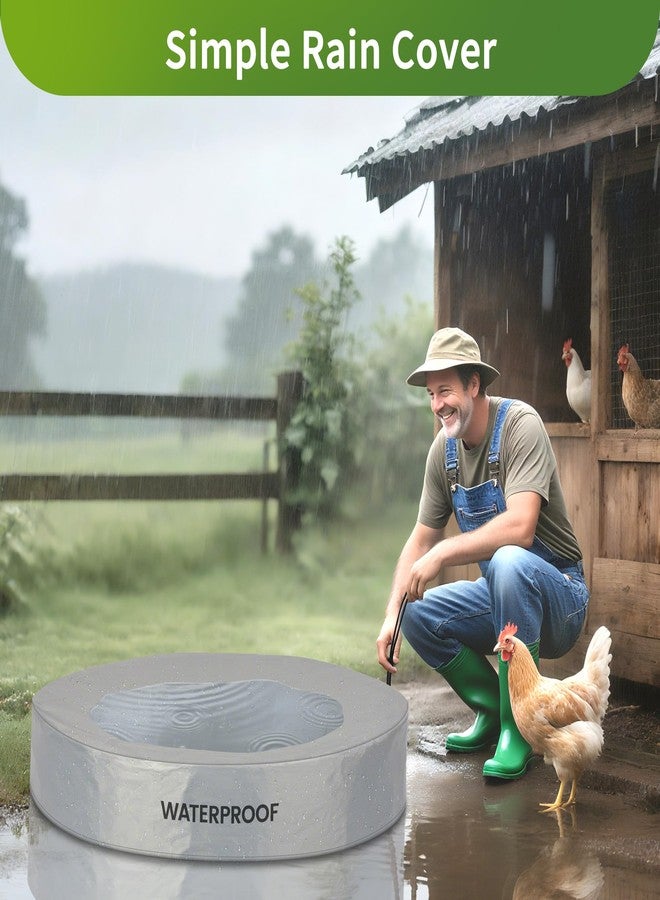 Starotatess Chicken Dust Bath Tub - 32"D & 8"H Foldable Chicken Coop Accessories to Mix Sand Chilli DE Or Lime Dust in Chicken House, Keep Poultry Hens, Rooster, Button Quail Healthy & Clean, Double as Duck Pool - Image 2