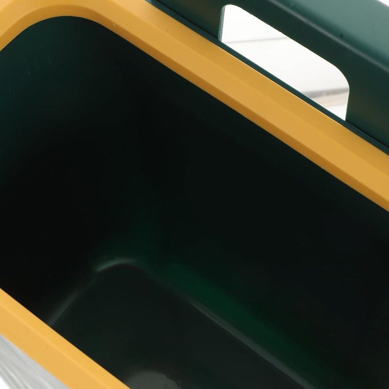 Garneck Wall-Mounted Hanging Kitchen Trash Can Plastic Garbage Bin with Lid, Space-Saving Cupboard Waste Bucket for Bathroom, Office, and Indoor Use, Green Color - Image 3